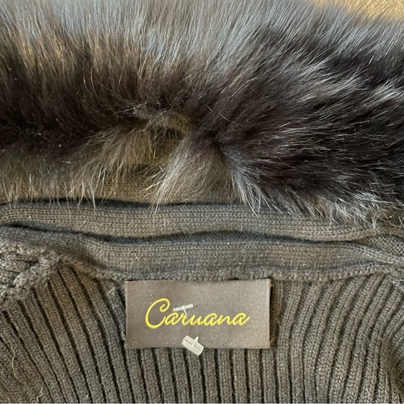 Caruana Real Fox Fur Open Vest Women Black (Size M) - Picture 8 of 9